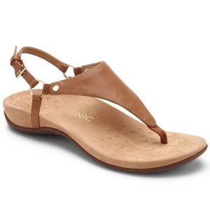 Vionic Kirra Backstrap Sandals - Size 7 - Camel/Natural